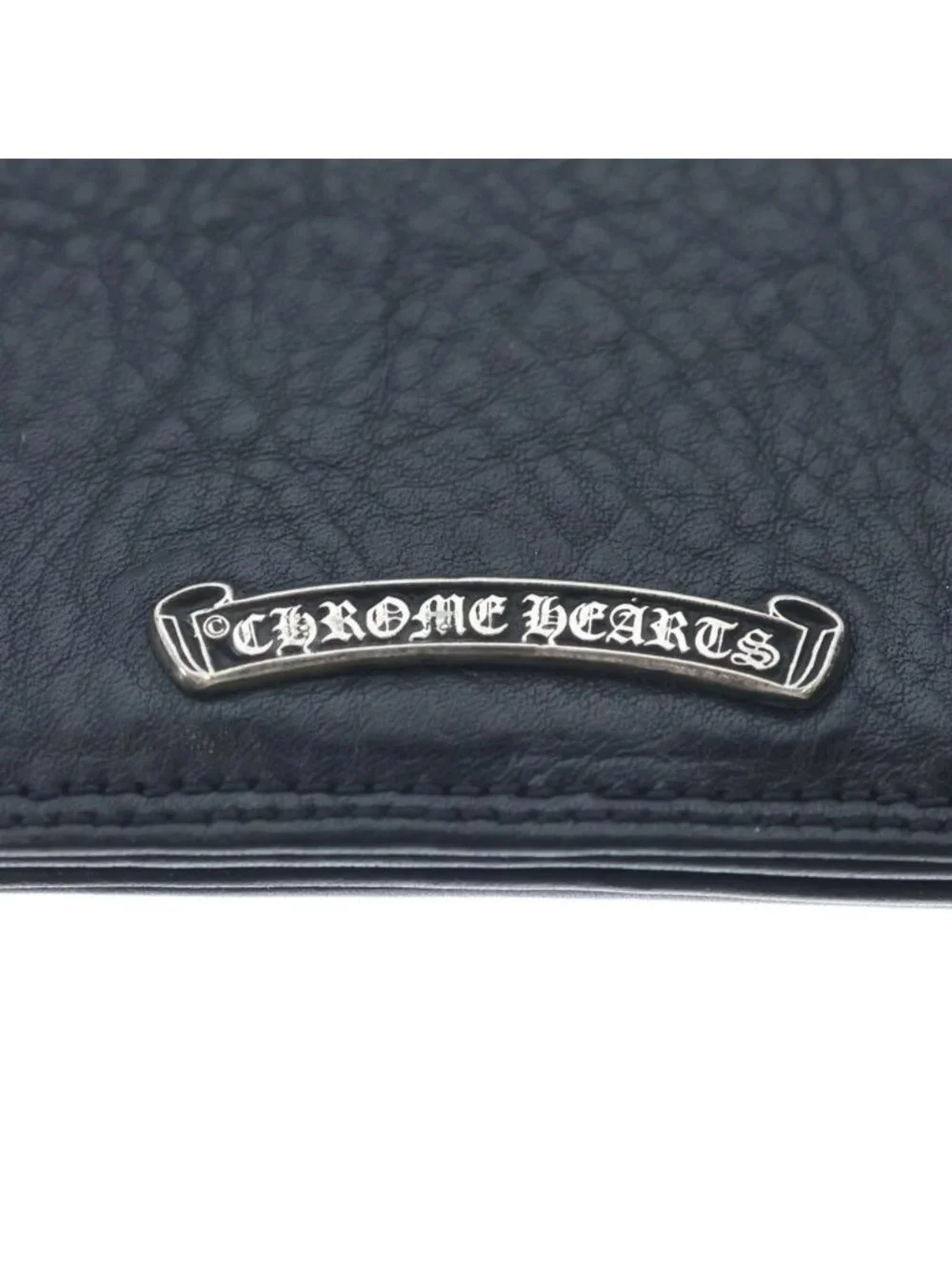 Chrome Hearts Card Case Leather Black with Grommet